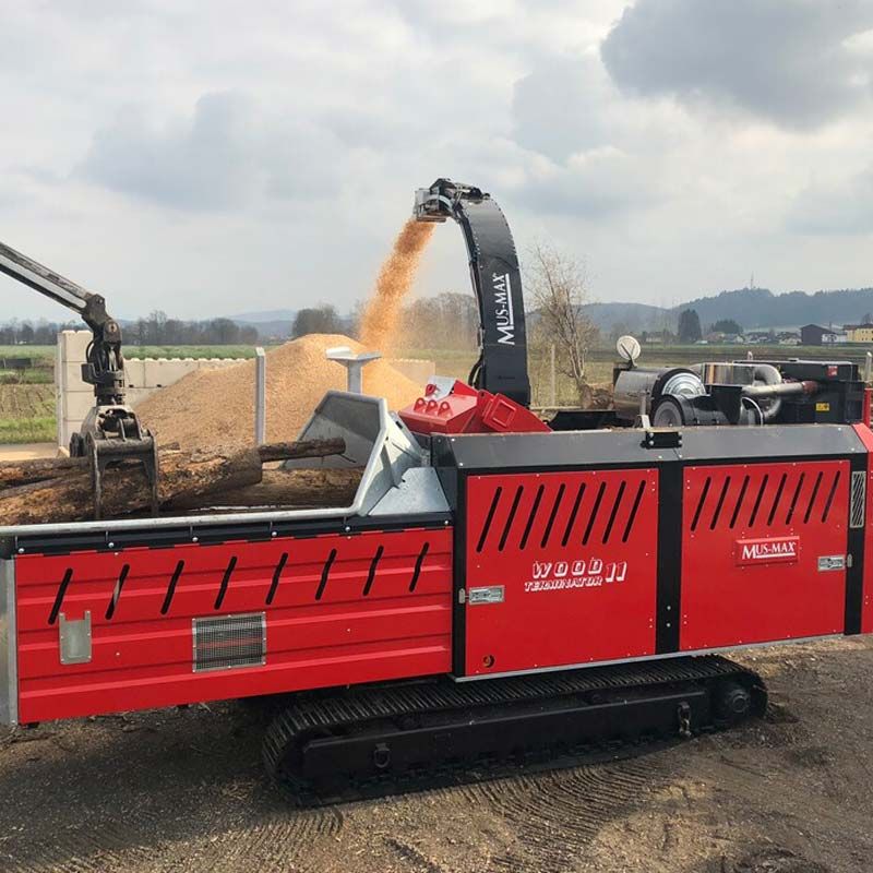 broyeur à plaquettes sur chenilles pour biomasse
