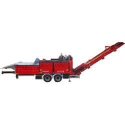 broyeur à plaquettes  sur châssis avec convoyeur