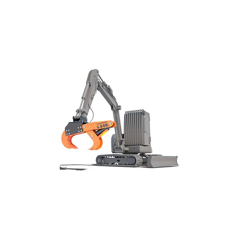Illustration WESTTECH : Woodcracker L 540 monté sur pelle