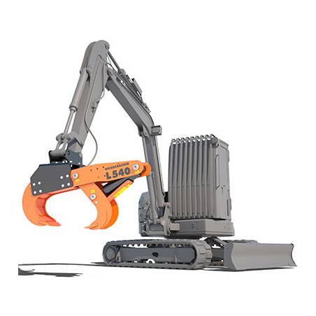 Illustration WESTTECH : Woodcracker L 540 monté sur pelle
