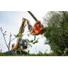 Gamme WESTTECH Woodcracker C : cisaille C 350 en abattage sur pelle. Configuration constructeur illustrée.