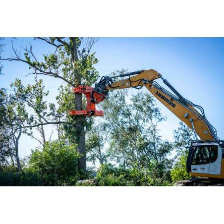 WESTTECH Woodcracker C 650, grand modèle de la gamme de cisailles d’abattage. Photographie constructeur.