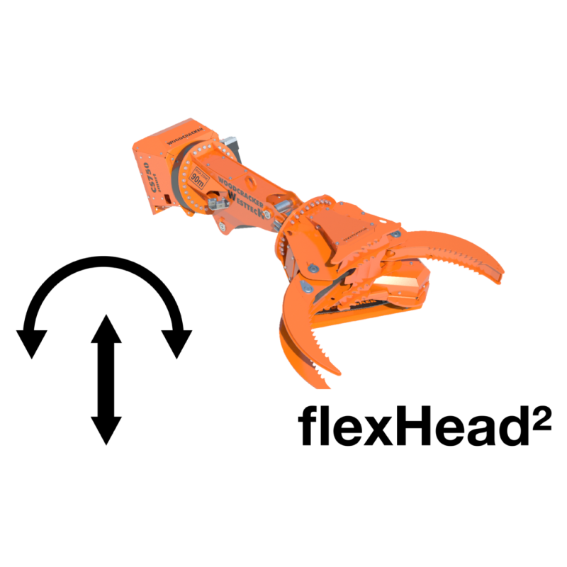 WESTTECH flexHead² : schéma constructeur des deux axes, rotation et mouvement vertical.