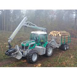 PFANZELT PM Trac génération 38 avec grue et remorque forestière