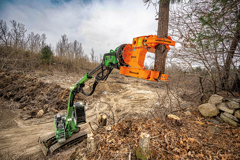 Cisaille d’abattage WESTTECH Woodcracker C 250 en application