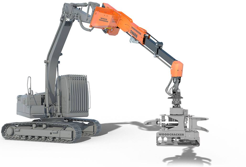 Principe du bras télescopique WESTTECH Woodcracker T 4000 — illustration constructeur